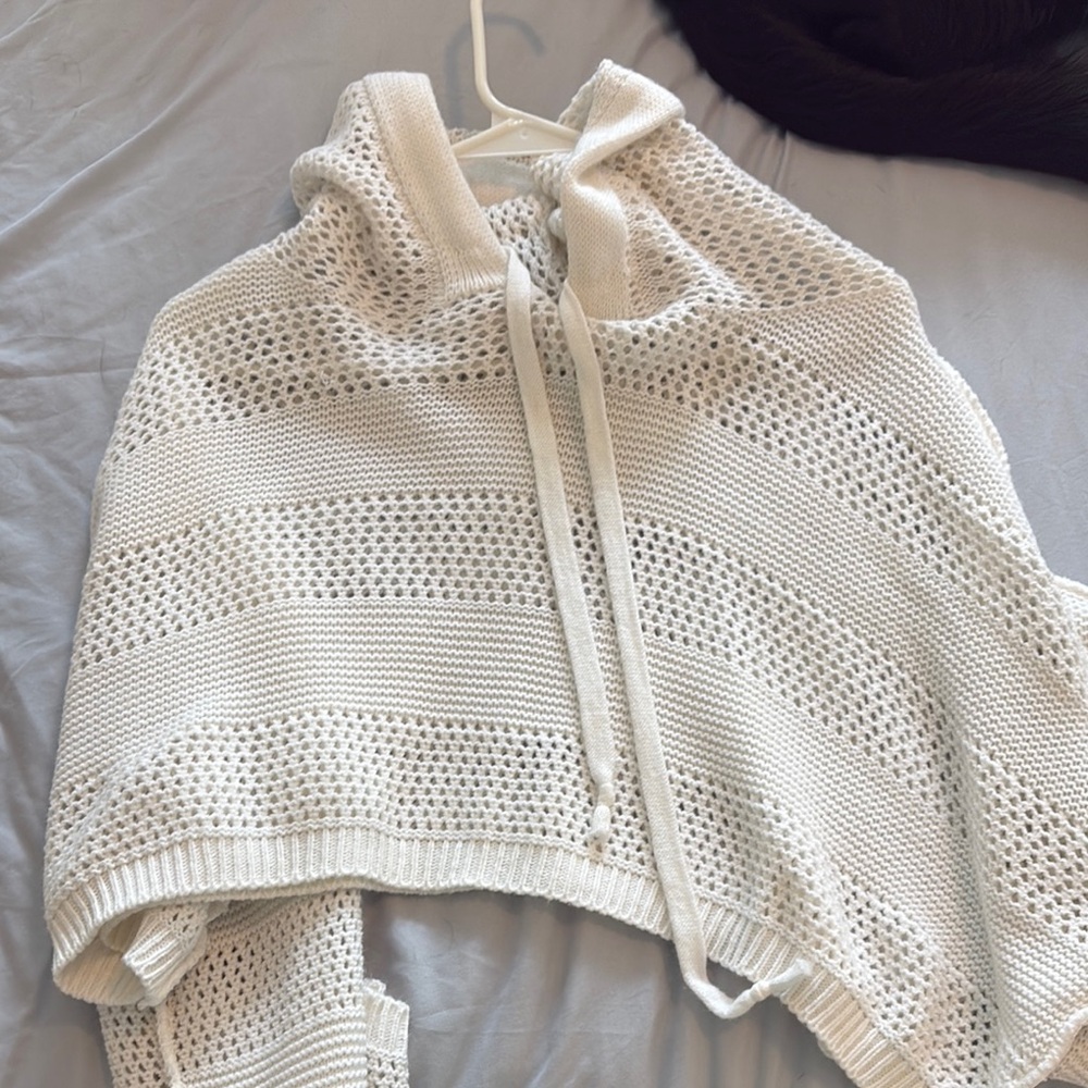 Forever 21 White Swim Coverup with Textured Knit